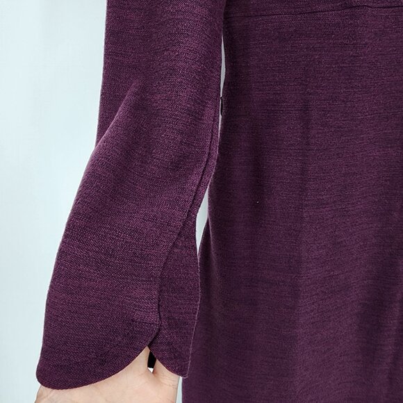 3/$25 70 Toad & Co Intermosso Dress M Long Sleeve Pockets Boat Neck Burgundy Red - Picture 7 of 12